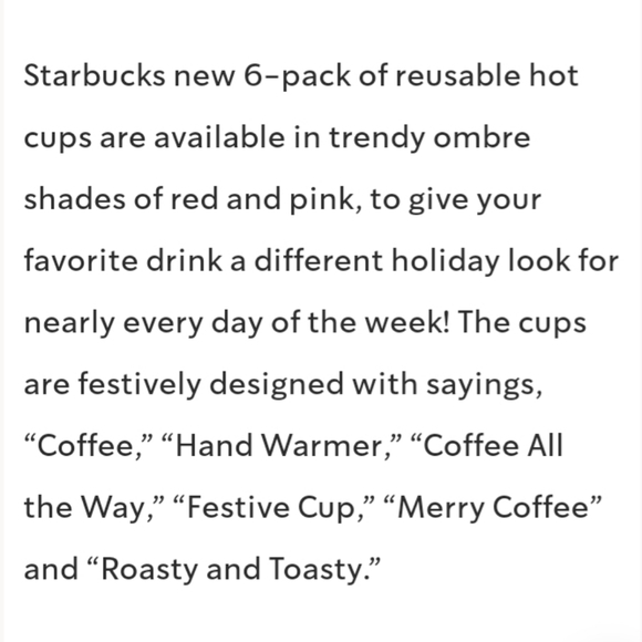 NEW Starbucks 2019 holiday reusable hot cups - Picture 3 of 3